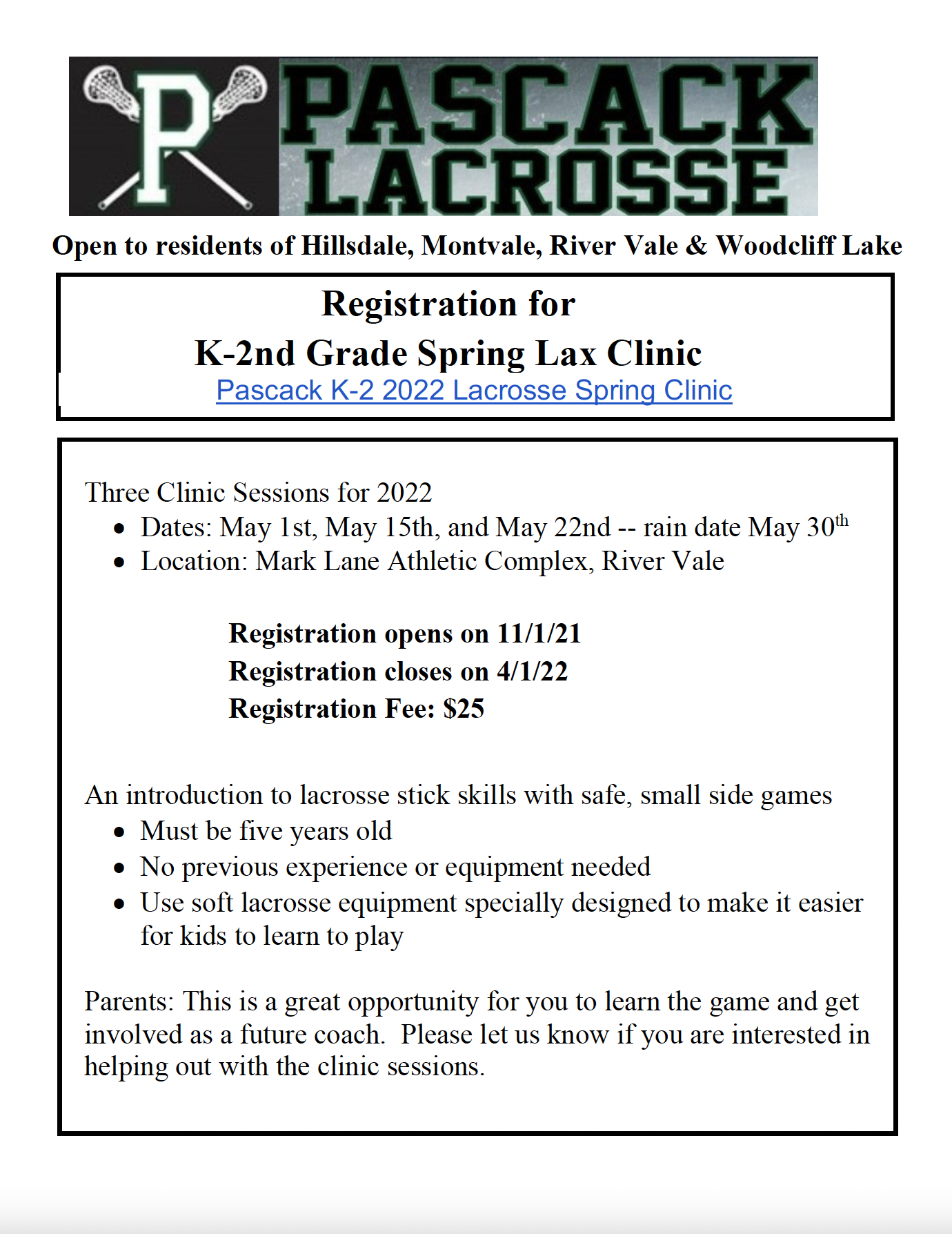 Lacrosse Clinic Flyer