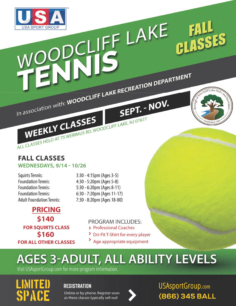 fall tennis class flyer