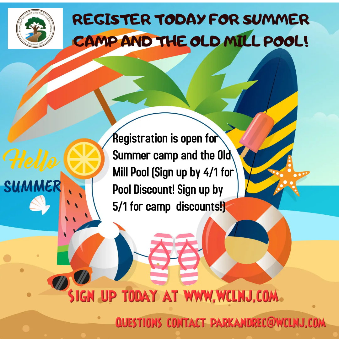 camp pool registration flyer