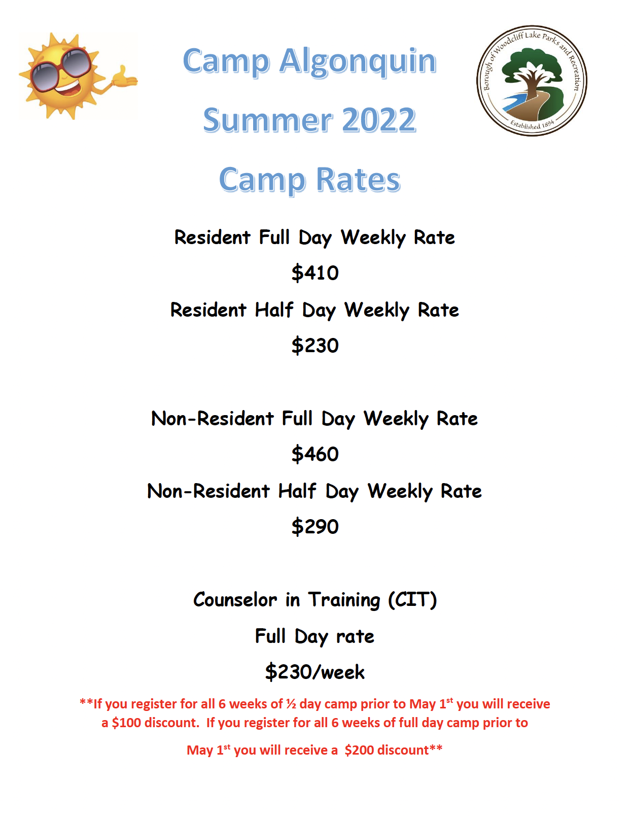 camp rates flyer