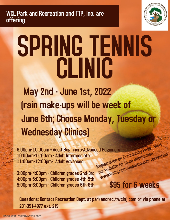 spring tennis clinic flyer