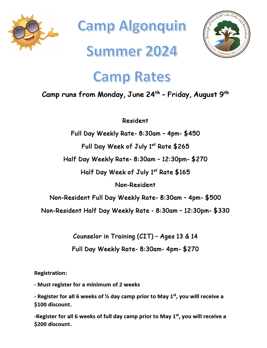 Woodcliff Lake NJ - Camp Algonquin 2024 Information