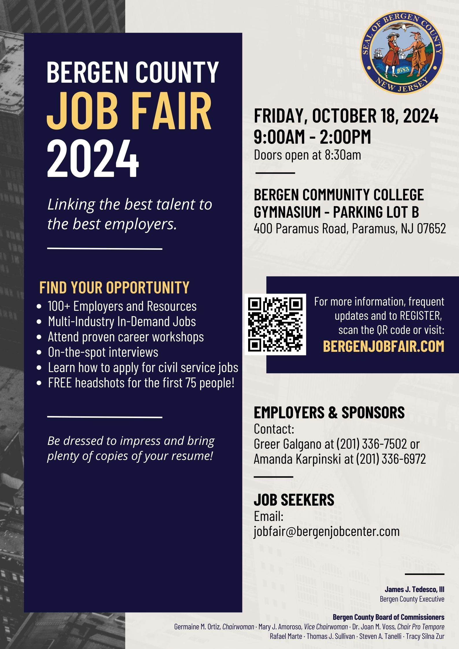 Bergen County Job Fair 2024 flyer. Click to open an OCR scanned PDF.