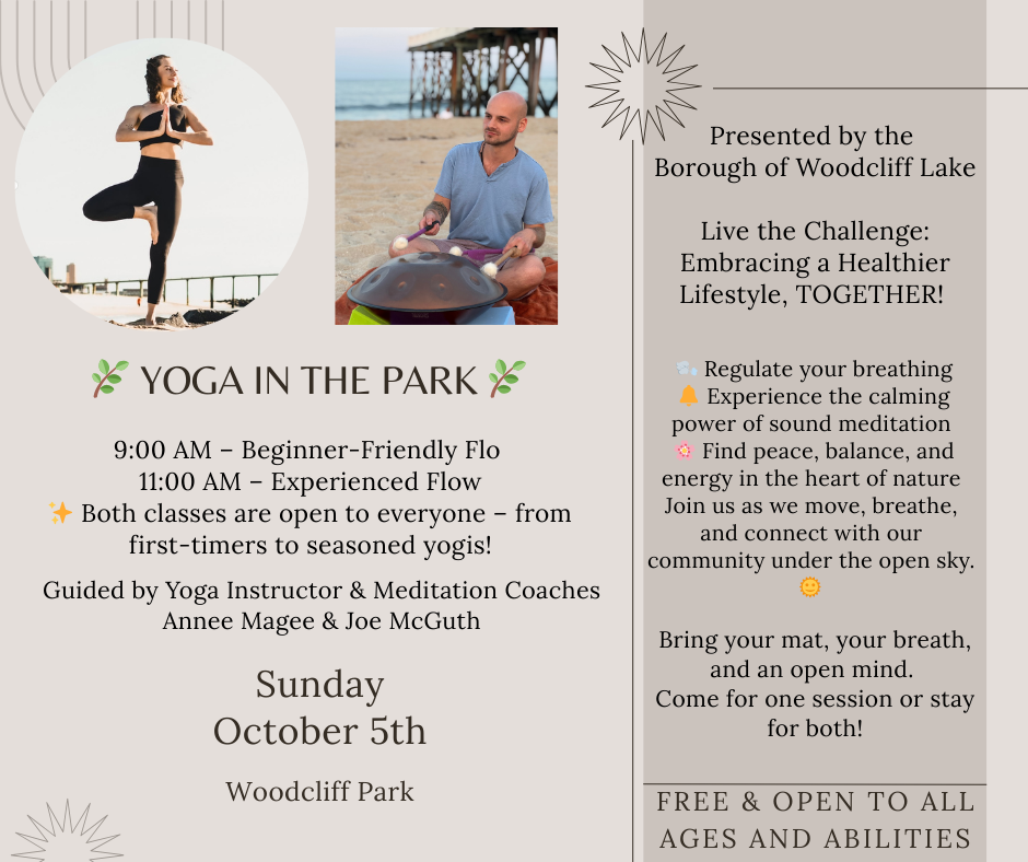 Yoga in the park flyer. Click to open an OCR scanned PDF version of it.