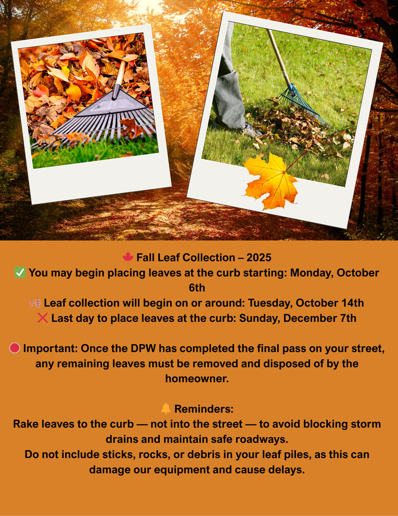 Fall leaf cleanup information. Click to open an OCR scanned PDF version of it.