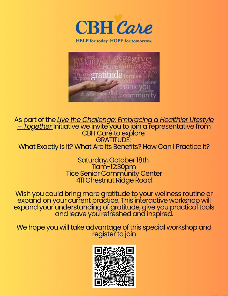CBH Care Workshop flyer