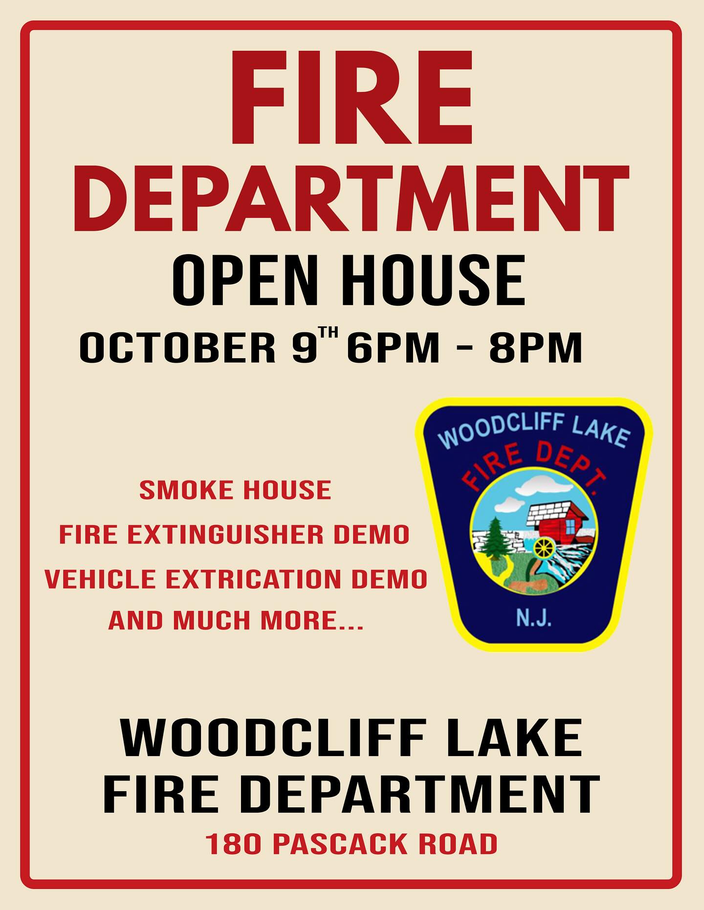 Woodcliff Lake Open Fire House flyer