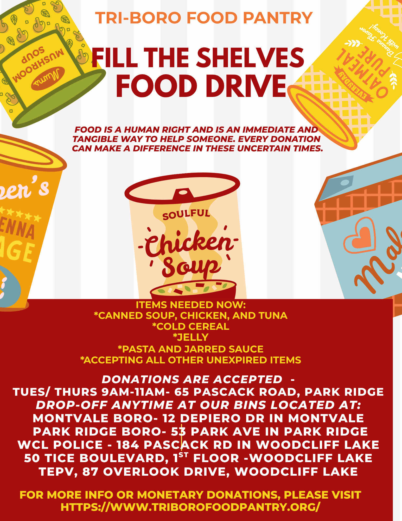 Tri Boro Food Drive flyer. Click to open an OCR scanned PDF version of it.