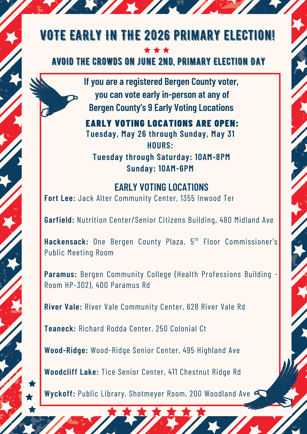 2026 Primary Early Voting Locations & Times