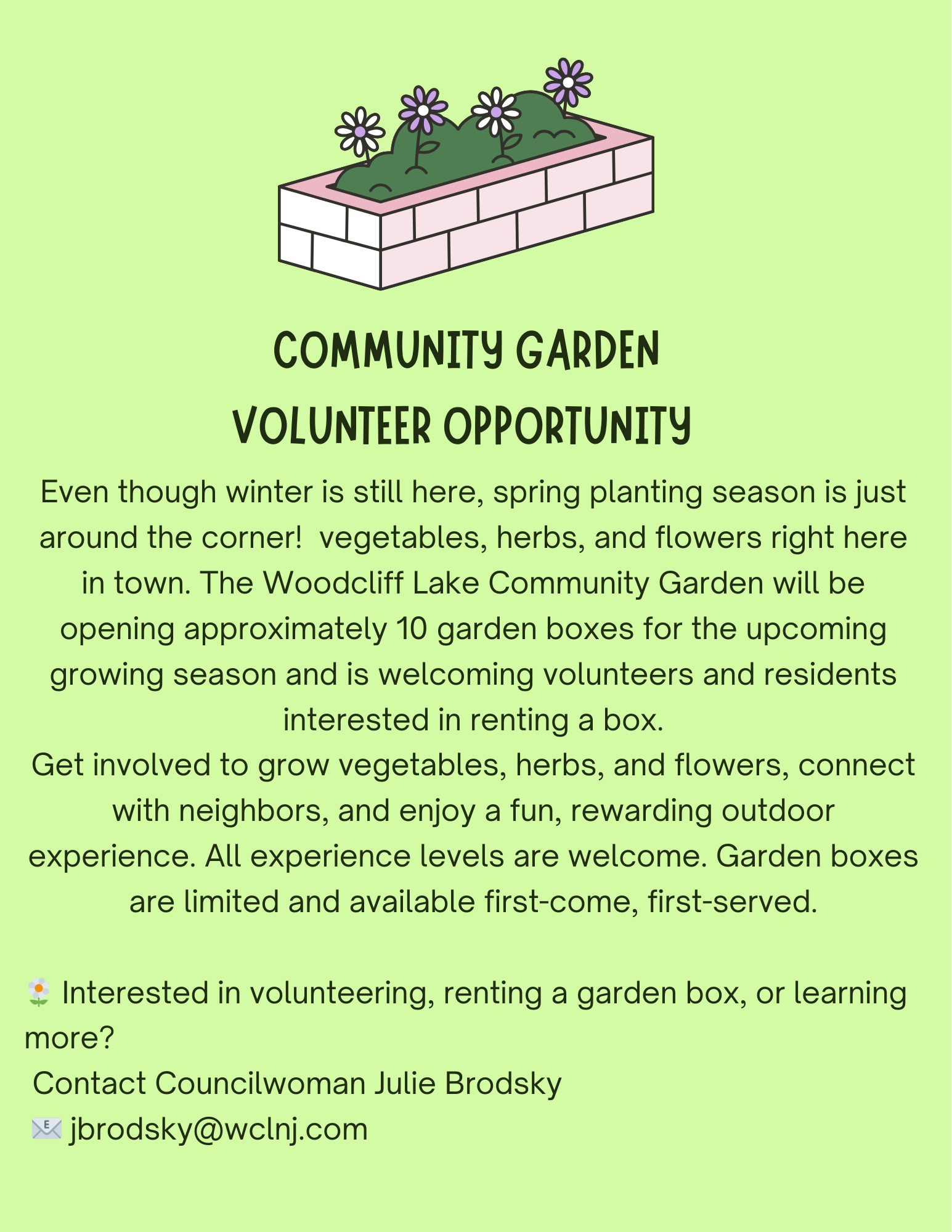 Community Garden Volunteer Flyer